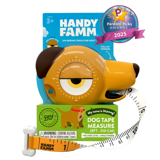 4-in-1 Dog Tape Measure, Level, Angle Finder, and Eraser - Nutmeg the Tan Dog
